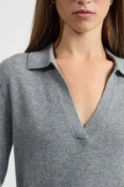 Jersey de cuello polo de cashmere