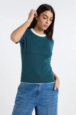 Jersey de cuello redondo de punto fino