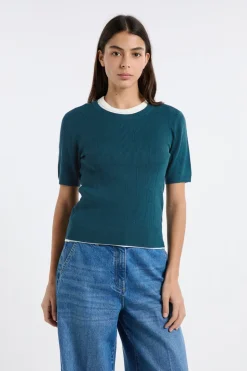 Jersey de cuello redondo de punto fino