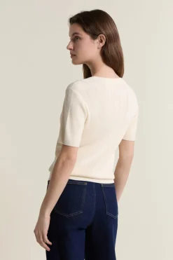 Jersey de cuello redondo y manga corta