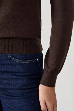 Jersey de cuello redondo con lana