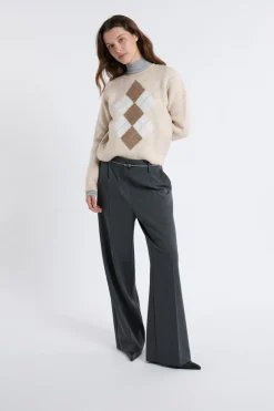 Jersey de cuello redondo con estampado