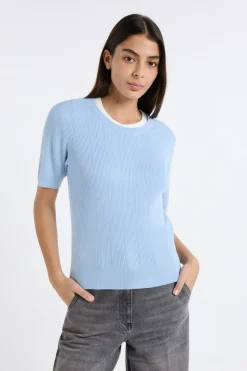 Jersey de cuello redondo de punto fino