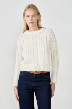 Jersey de cuello redondo de punto grueso