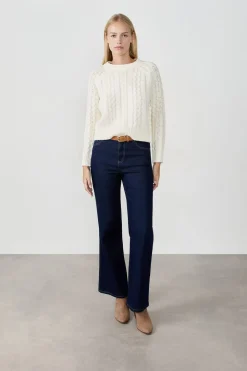 Jersey de cuello redondo de punto grueso