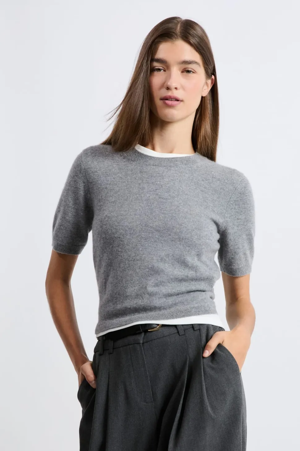 Jersey de manga corta de cachemira