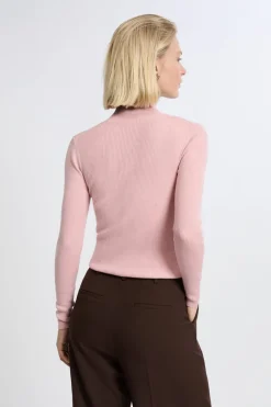 Jersey de manga larga con cuello alto y lana