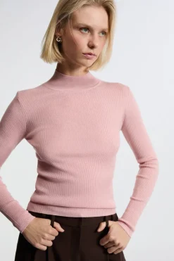 Jersey de manga larga con cuello alto y lana