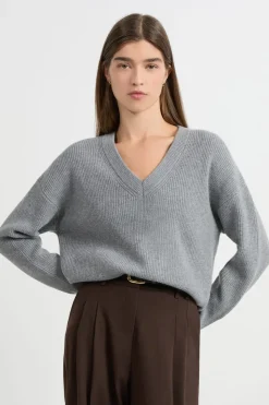 Jersey de manga larga con cuello en V