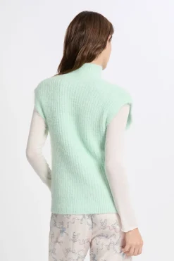 Jersey sin mangas con cuello alto