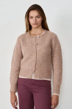 Jersey tipo cárdigan con botones y mangas largas