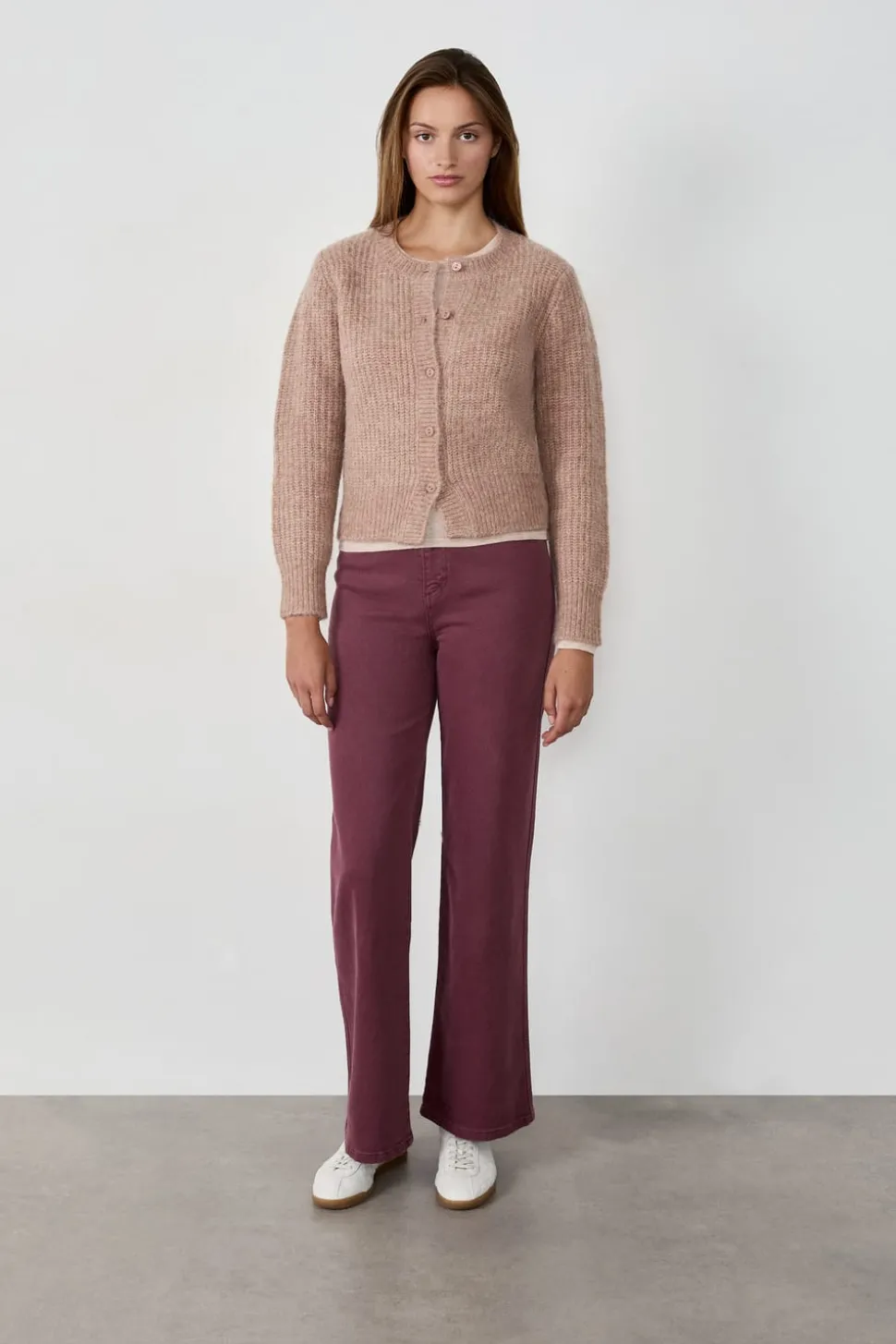 Jersey tipo cárdigan con botones y mangas largas