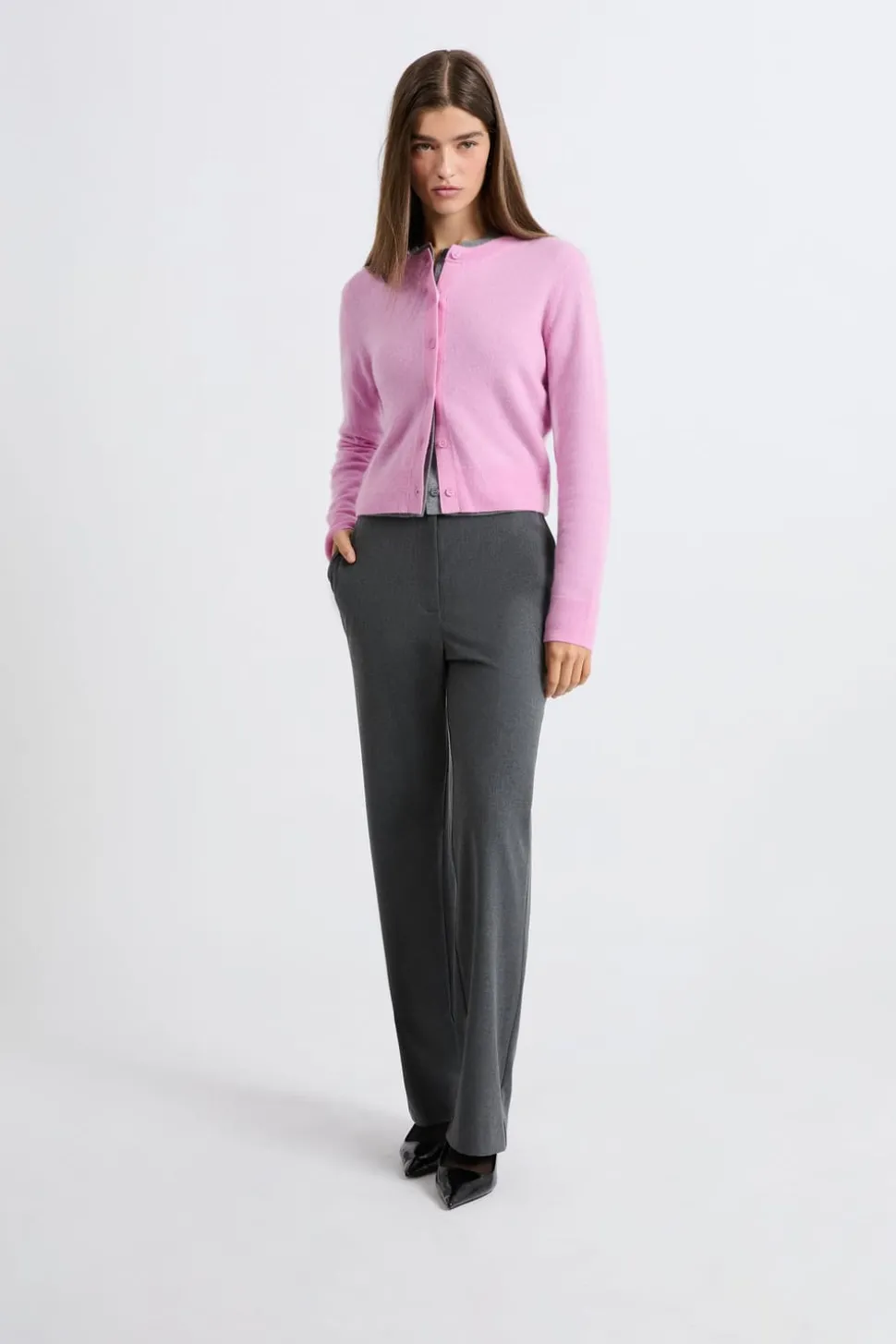 Jersey tipo cárdigan con botones de cashmere