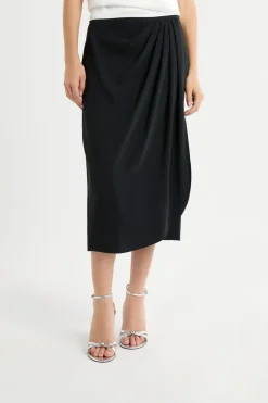 Jupe longue à détails plissés