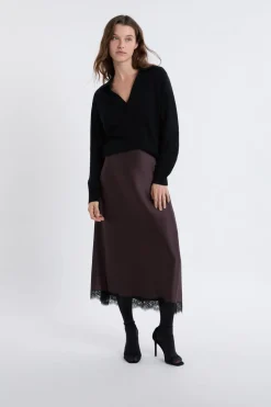 Jupe longue satinée