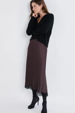 Jupe longue satinée