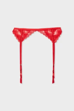 Liguero con bordado de corazones