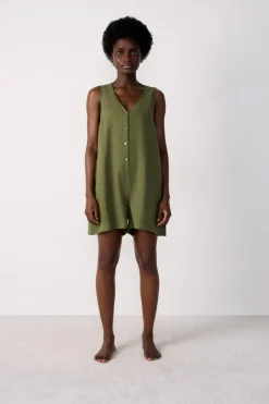 Mono corto de playa de lino