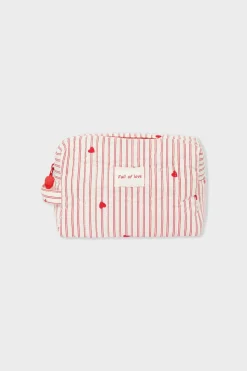Neceser con estampado de corazones y algodón
