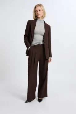 Pantalón ancho de sarga