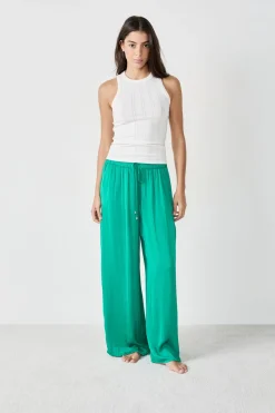 Pantalón ancho de satén
