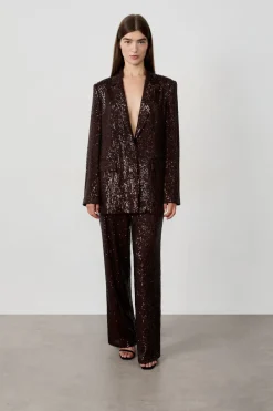 Pantalón corte ancho con lentejuelas