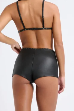 Pantalón corto de cuero