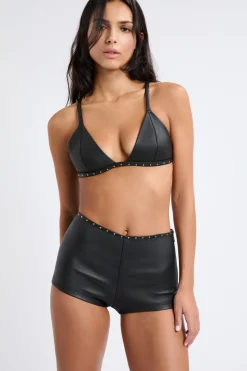 Pantalón corto de cuero