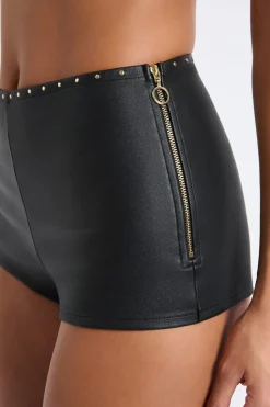 Pantalón corto de cuero