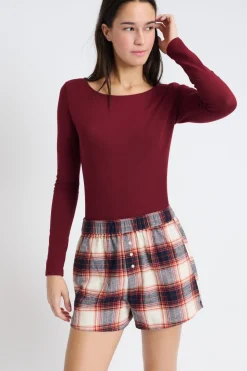 Pantalón corto de pijama a cuadros