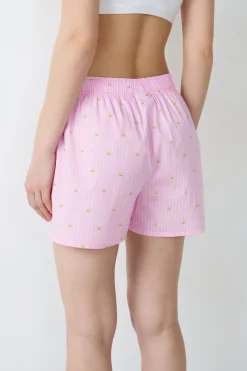 Pantalón corto de pijama a rayas de algodón Smiley®ORIGINALS