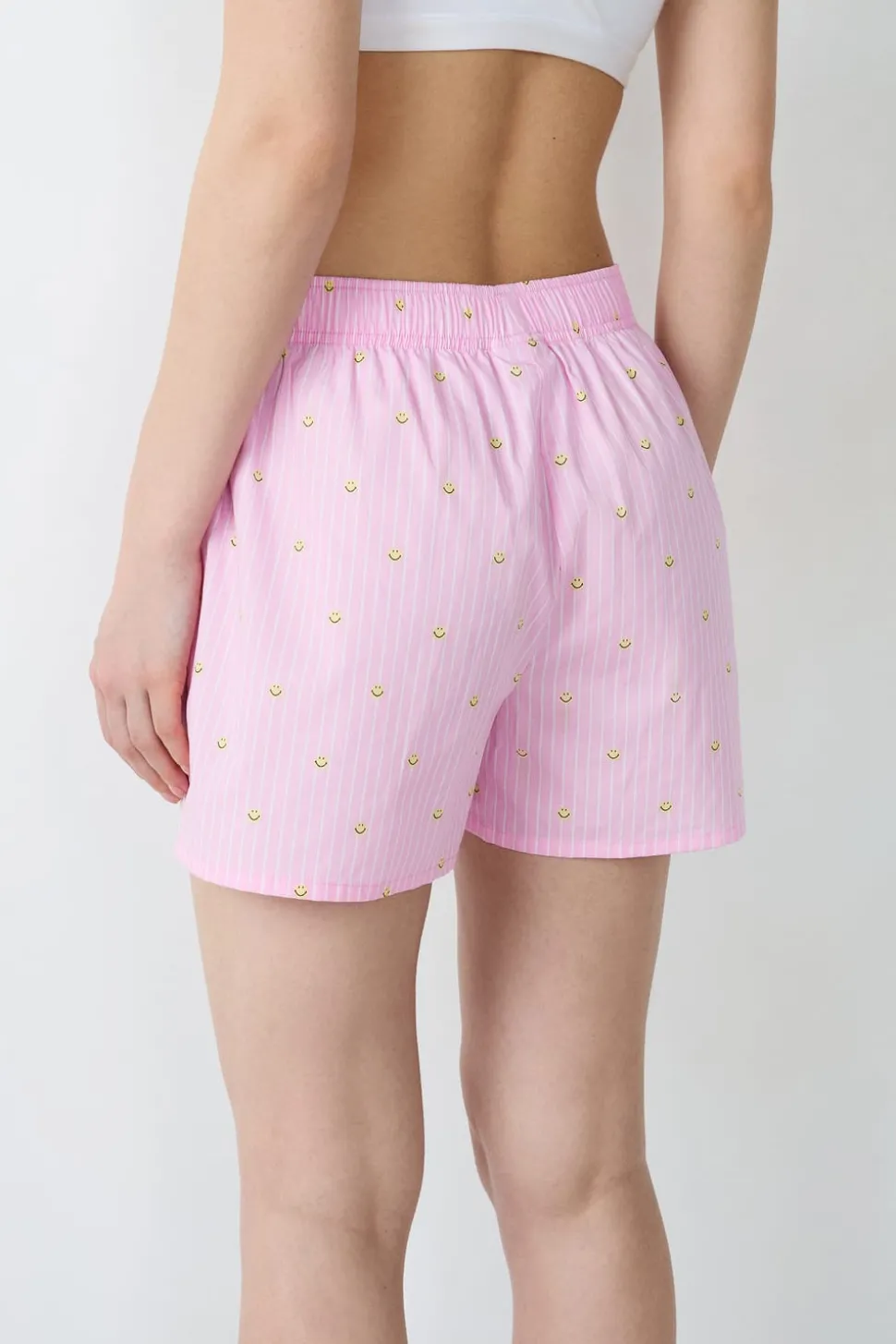 Pantalón corto de pijama a rayas de algodón Smiley®ORIGINALS