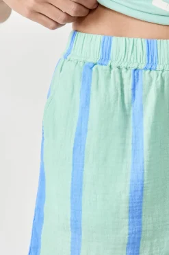 Pantalón corto de pijama a rayas de algodón