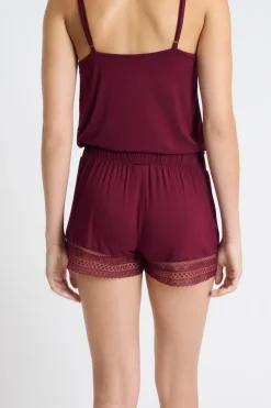 Pantalón corto de pijama con detalle de encaje