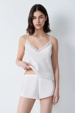 Pantalón corto de pijama de satén