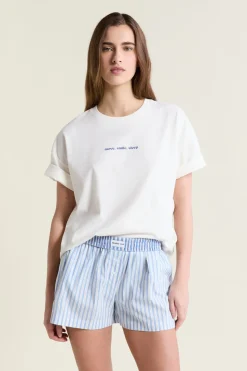 Pantalón corto de pijama estampado con algodón