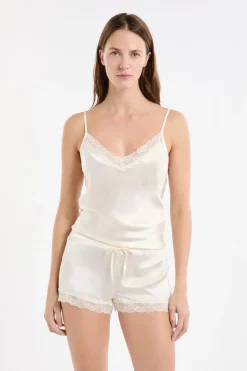 Pantalón corto de seda