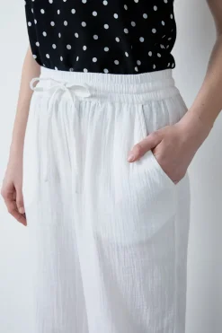 Pantalón de algodón nido de abeja