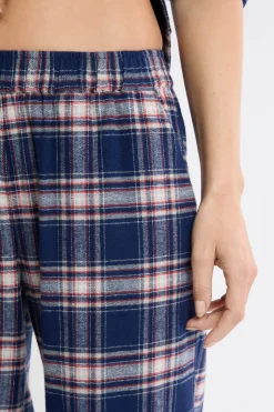 Pantalón de pijama a cuadros de algodón