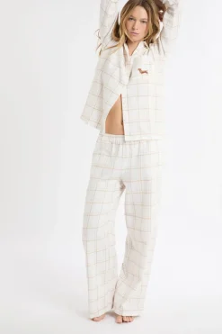 Pantalón de pijama a cuadros de algodón