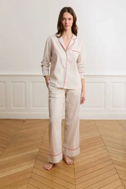Pantalón de pijama a rayas con algodón