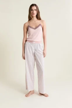 Pantalón de pijama a rayas con algodón