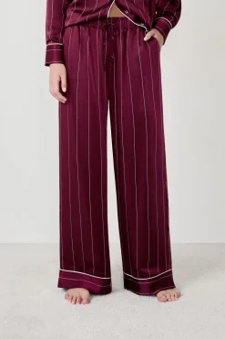 Pantalón de pijama a rayas de satén