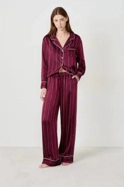 Pantalón de pijama a rayas de satén