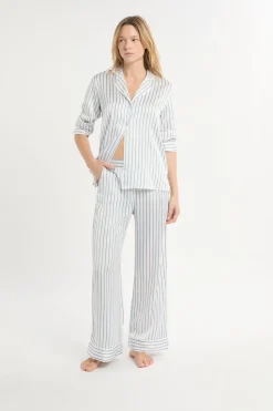 Pantalón de pijama a rayas de satén