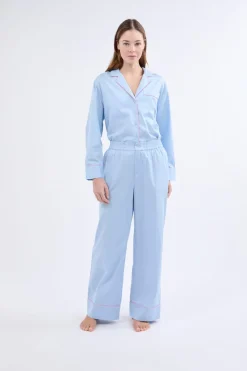 Pantalón de pijama ancho de algodón