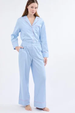 Pantalón de pijama ancho de algodón