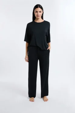 Pantalón de pijama ancho de modal