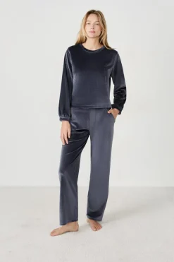 Pantalón de pijama con efecto terciopelo