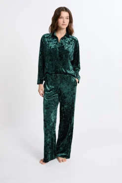 Pantalón de pijama con efecto terciopelo